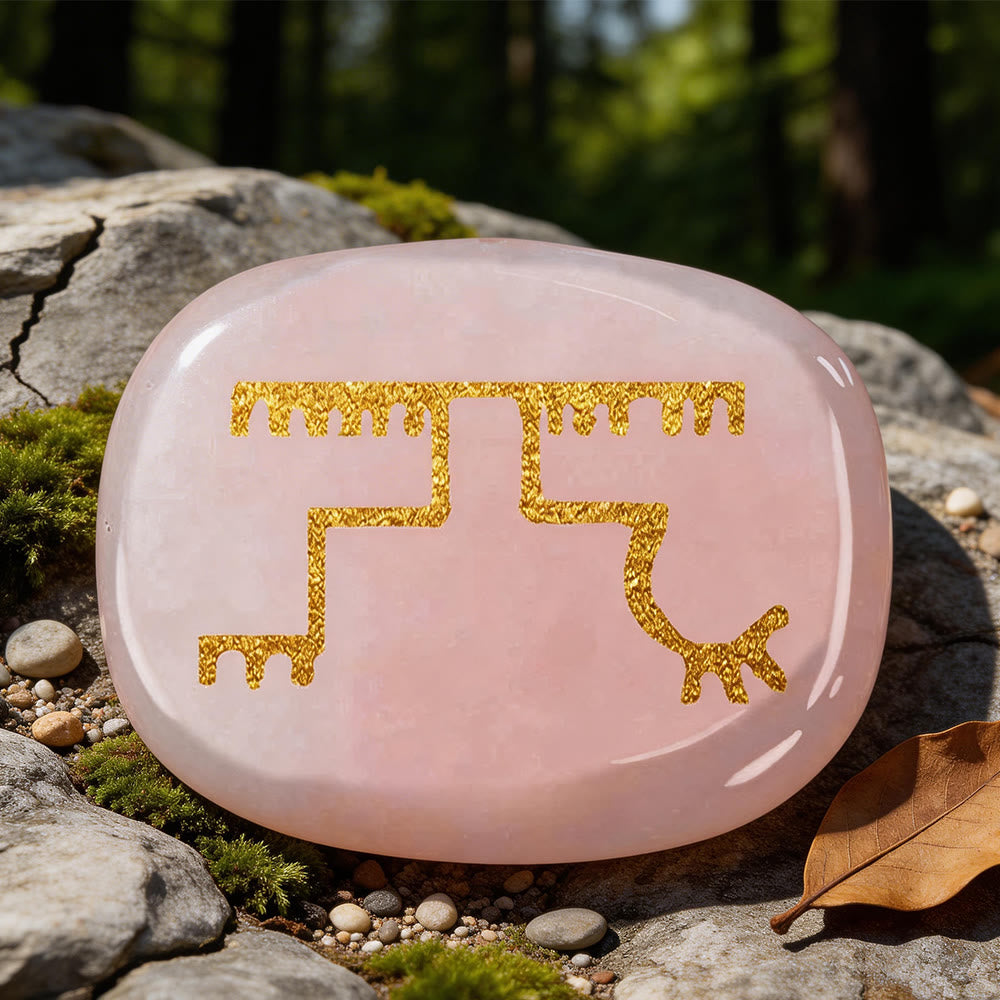 WorldNorse Gapaldur Widerstandsfähiger Triumph Rune Kristall Dekor - Rosenquarz - image 2