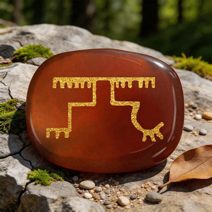 WorldNorse Gapaldur Widerstandsfähiger Triumph Rune Kristall Dekor - Roter Achat - image 4