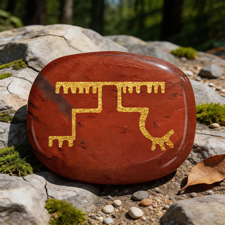 WorldNorse Gapaldur Widerstandsfähiger Triumph Rune Kristall Dekor - Roter Jaspis - image 3