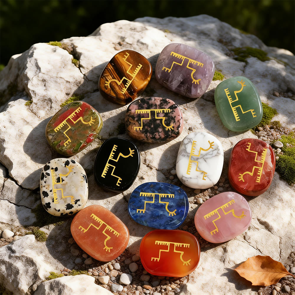 WorldNorse Gapaldur Widerstandsfähiger Triumph Rune Kristall Dekor - Komplettes Set (16 Teile) - image 0