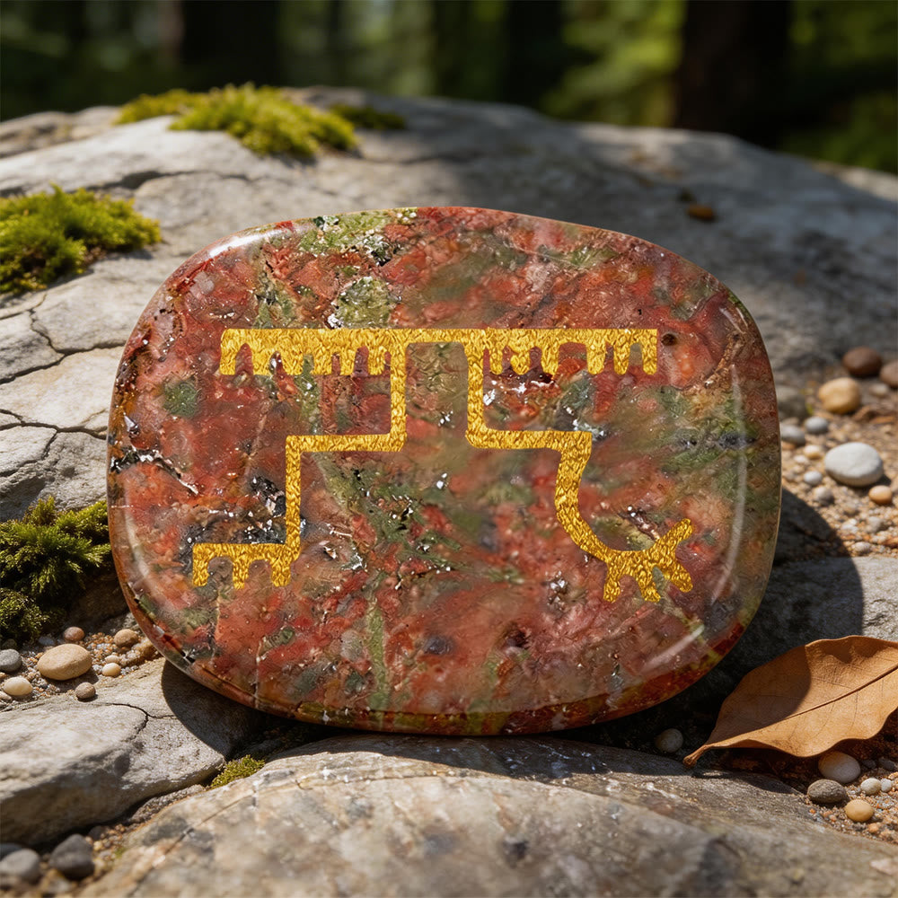 WorldNorse Gapaldur Widerstandsfähiger Triumph Rune Kristall Dekor - Unakit - image 10