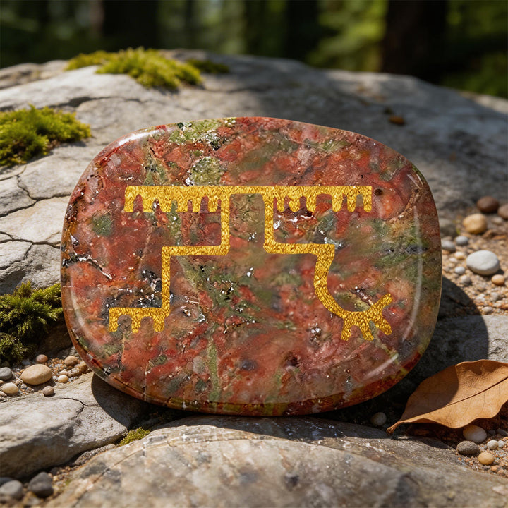 WorldNorse Gapaldur Widerstandsfähiger Triumph Rune Kristall Dekor - Unakit - image 10