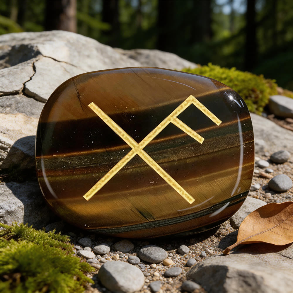 WorldNorse Gibo Auja Positive Fortune Rune Crystal Decor - Tigerauge - image 14