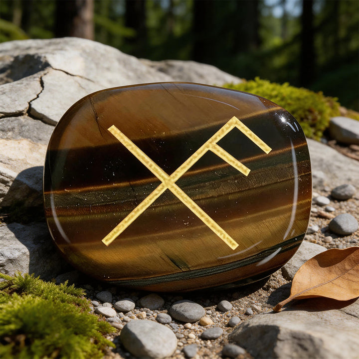 WorldNorse Gibo Auja Positive Fortune Rune Crystal Decor - Tigerauge - image 14