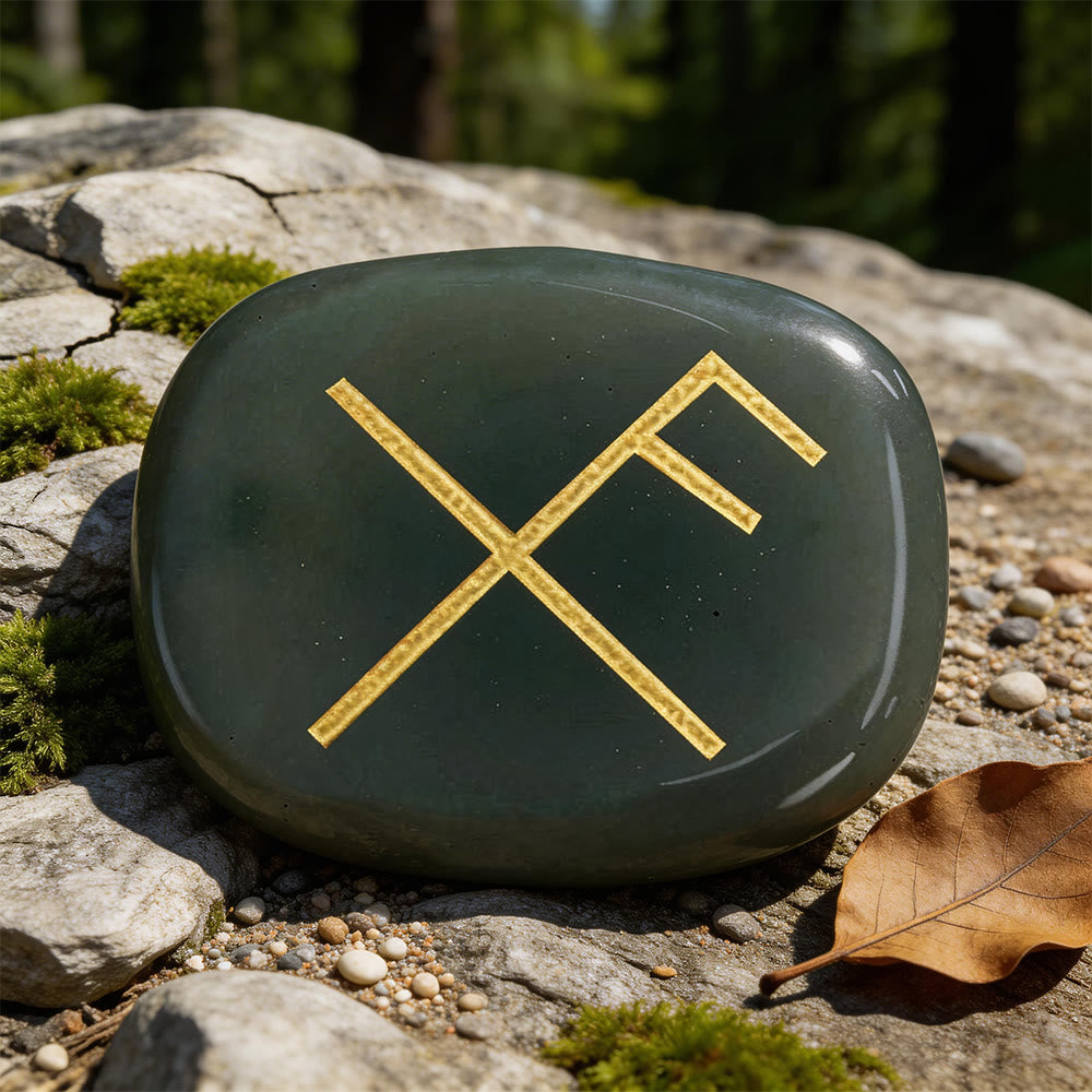 WorldNorse Gibo Auja Positive Fortune Rune Crystal Decor - Indischer Achat - image 15