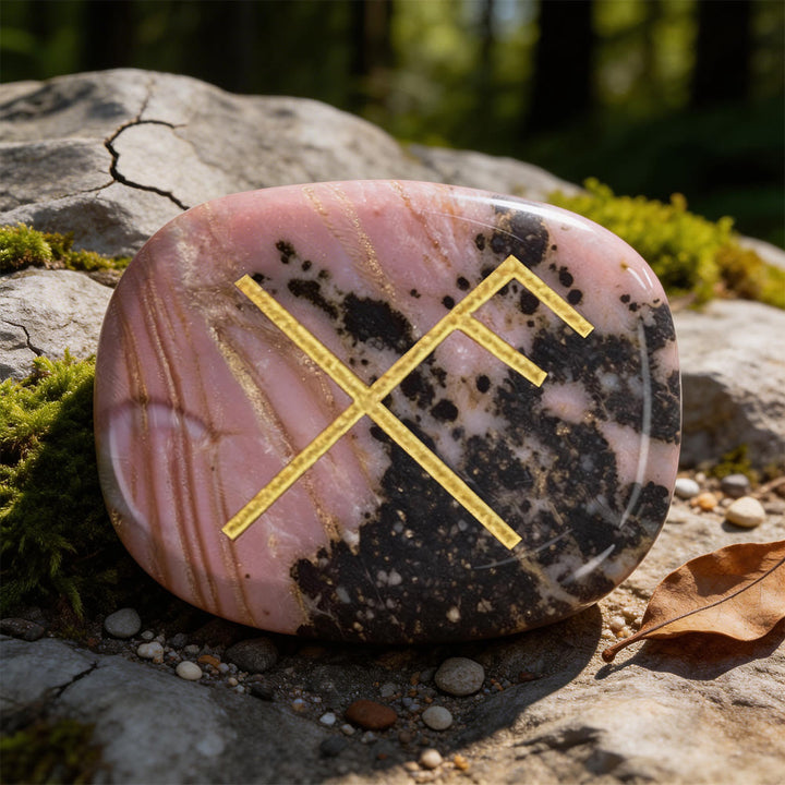WorldNorse Gibo Auja Positive Fortune Rune Crystal Decor - Rhodochrosit - image 12