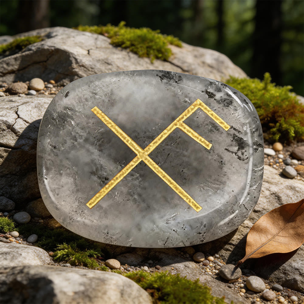 WorldNorse Gibo Auja Positive Fortune Rune Crystal Decor - Labradorit - image 16