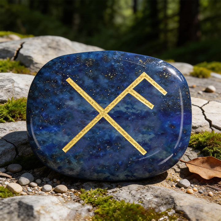 WorldNorse Gibo Auja Positive Fortune Rune Crystal Decor - Lapislazuli - image 8