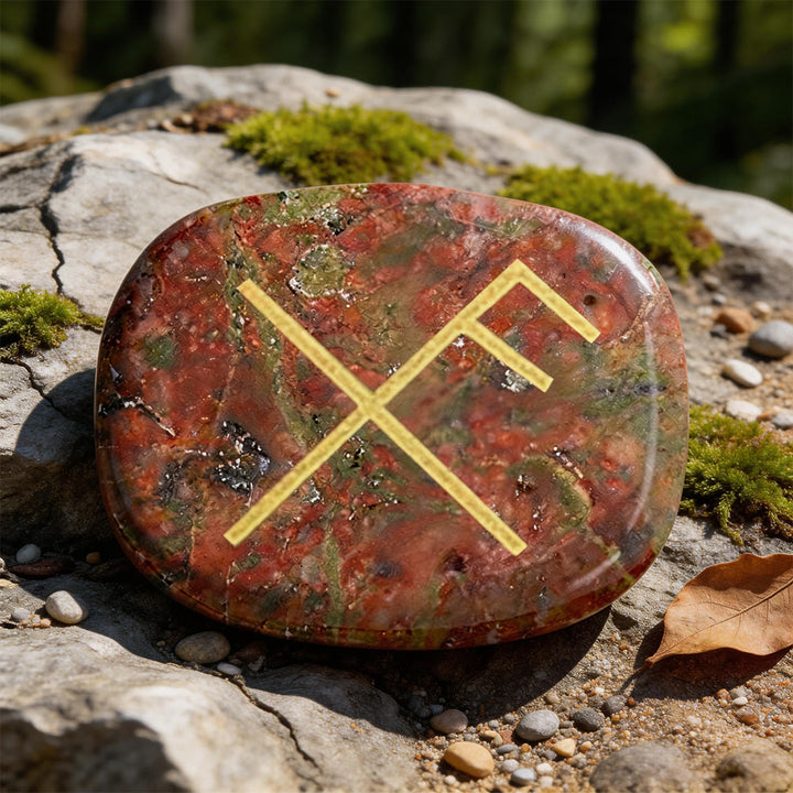 WorldNorse Gibo Auja Positive Fortune Rune Crystal Decor - Unakit - image 10