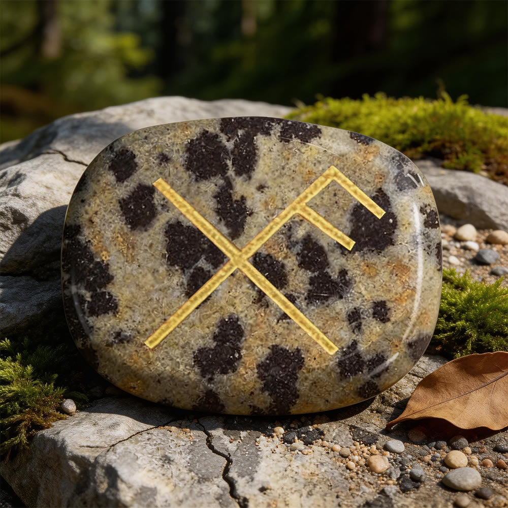 WorldNorse Gibo Auja Positive Fortune Rune Crystal Decor - Dalmatiner-Jaspis - image 11