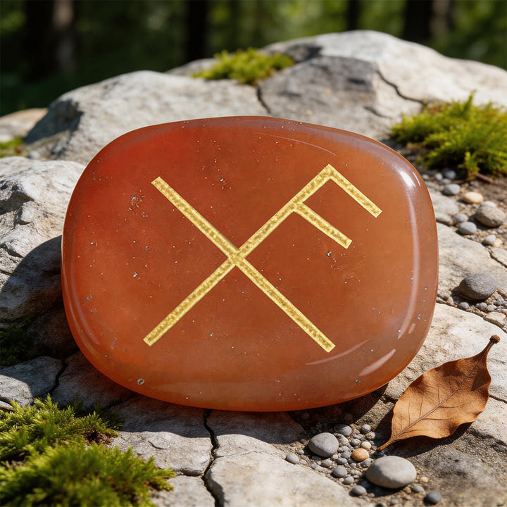 WorldNorse Gibo Auja Positive Fortune Rune Crystal Decor - Roter Aventurin - image 6