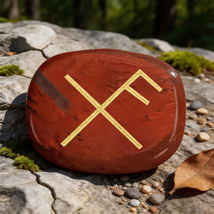 WorldNorse Gibo Auja Positive Fortune Rune Crystal Decor - Roter Jaspis - image 3