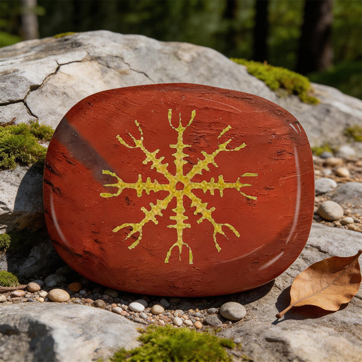 WorldNorse Helm der Ehrfurcht Mut Schutz Rune Dekor - Roter Jaspis - image 3