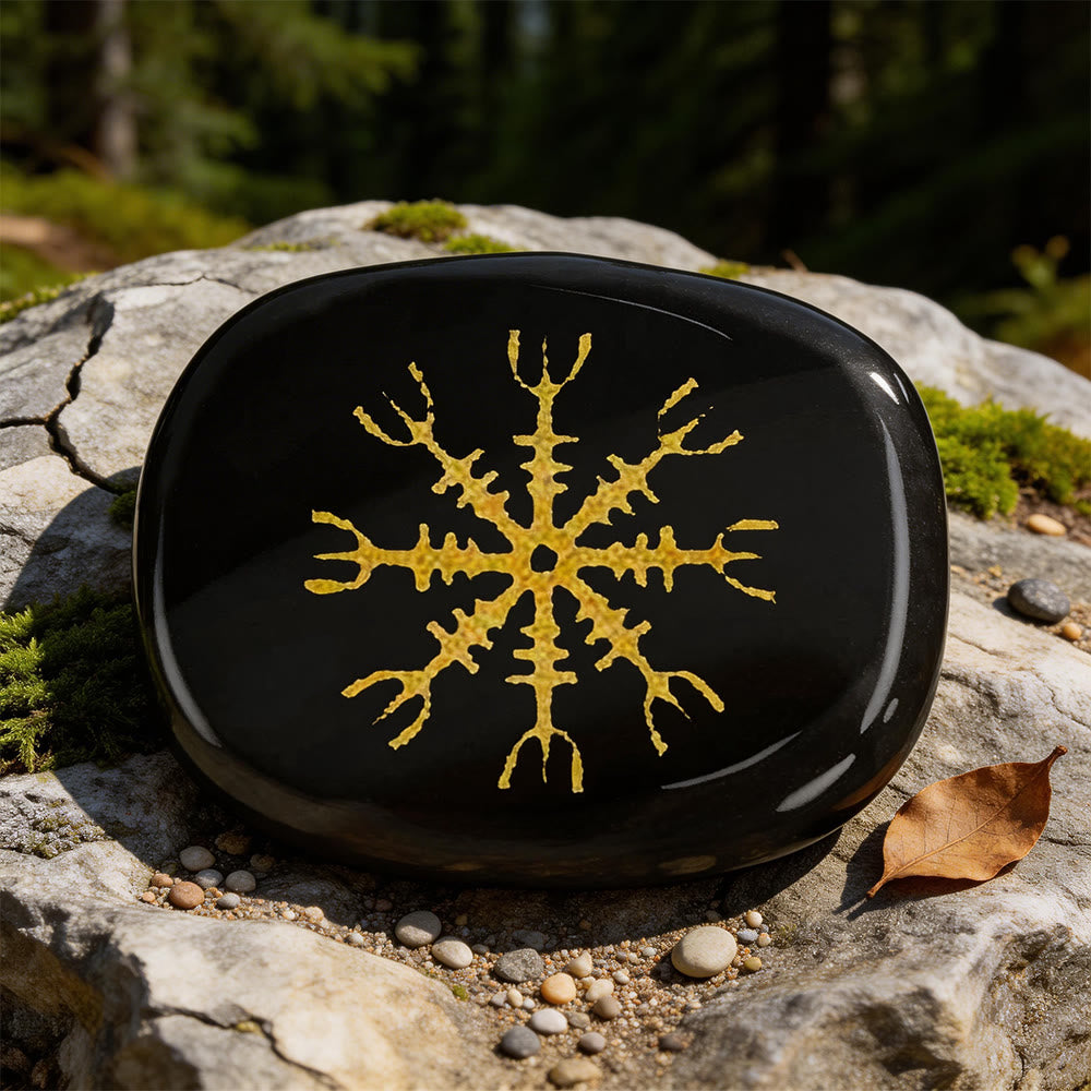 WorldNorse Helm der Ehrfurcht Mut Schutz Rune Dekor - Schwarzer Obsidian - image 7