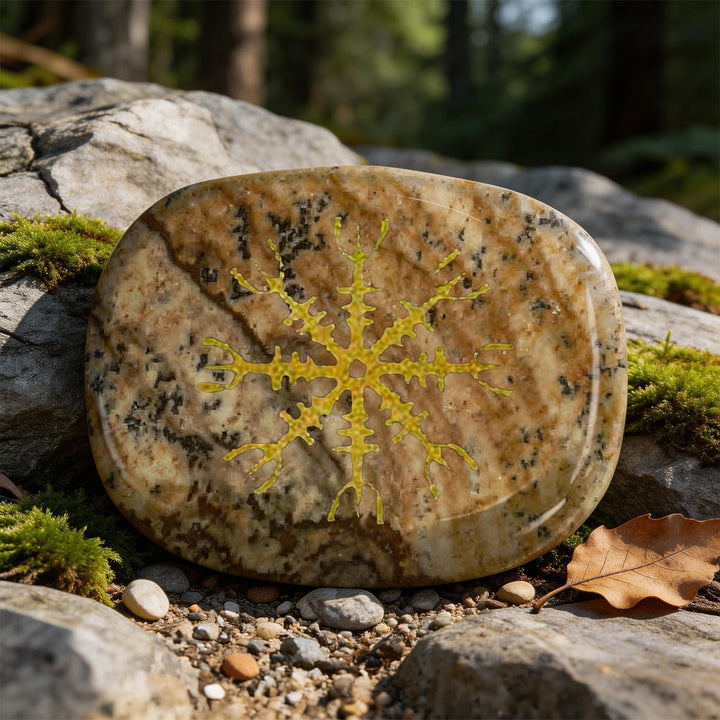 WorldNorse Helm der Ehrfurcht Mut Schutz Rune Dekor - Bildjaspis - image 13
