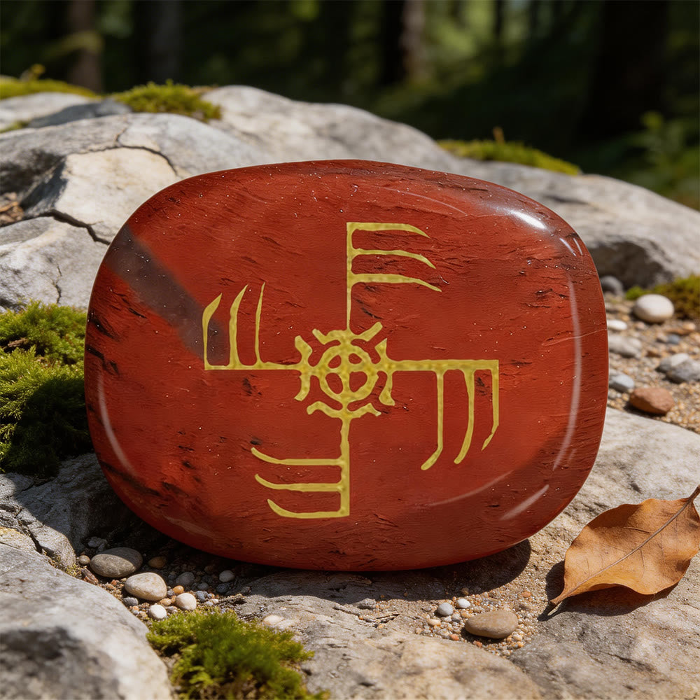 WorldNorse Ginfaxi Krieger Rune Kristall-Dekor - Roter Jaspis - image 3