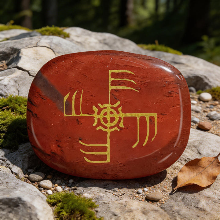 WorldNorse Ginfaxi Krieger Rune Kristall-Dekor - Roter Jaspis - image 3
