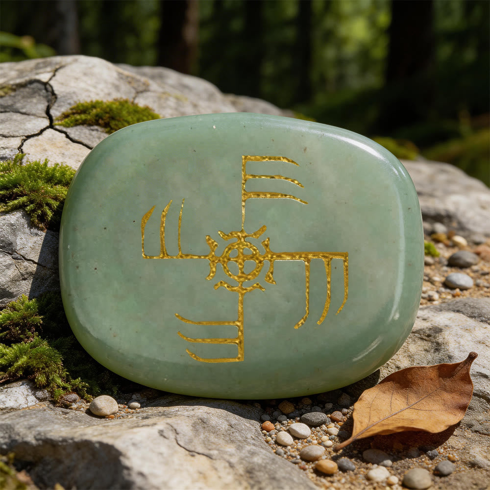 WorldNorse Ginfaxi Krieger Rune Kristall-Dekor - Grüner Aventurin - image 1
