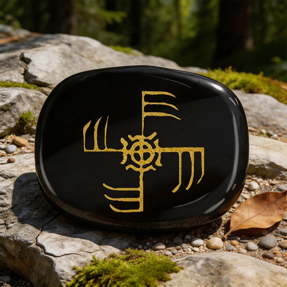 WorldNorse Ginfaxi Krieger Rune Kristall-Dekor - Schwarzer Obsidian - image 7
