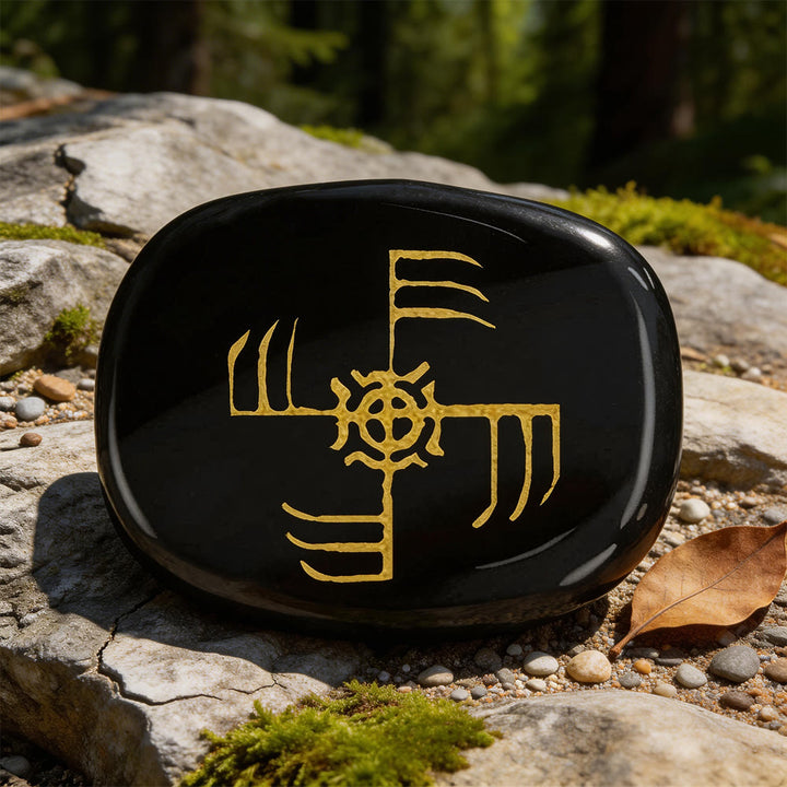 WorldNorse Ginfaxi Krieger Rune Kristall-Dekor - Schwarzer Obsidian - image 7
