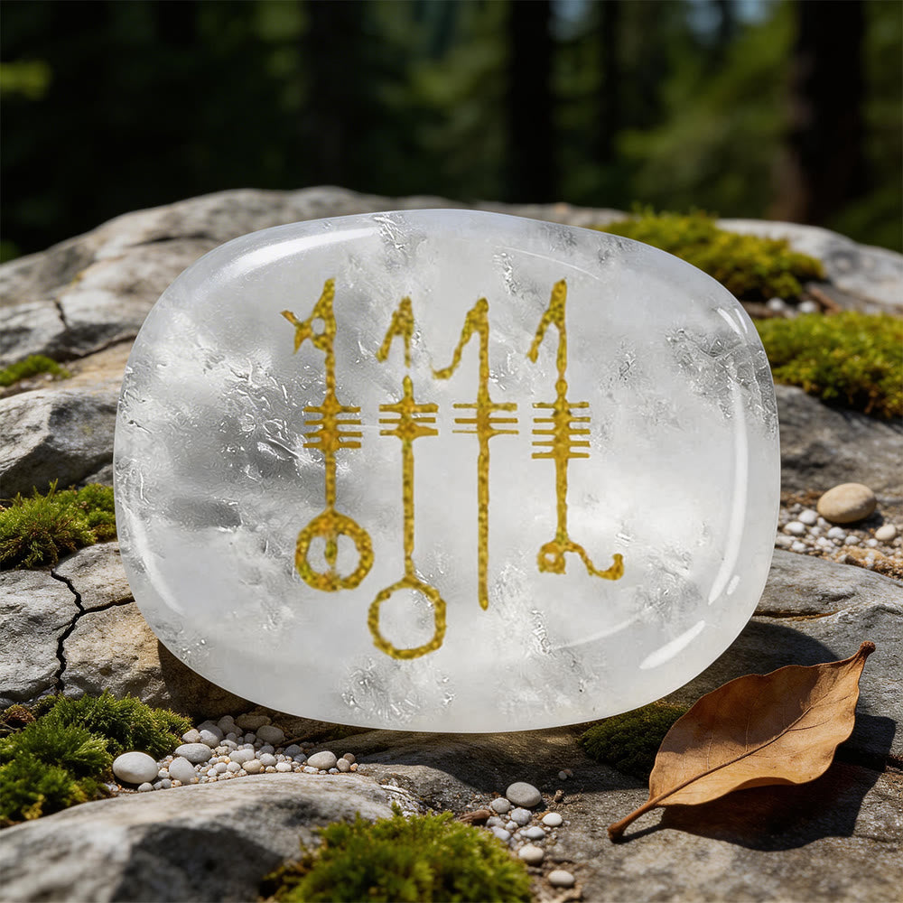 WorldNorse Viking Svefnthorn Restful Peace Rune Crystal Decor - Klarer Quarz - image 5