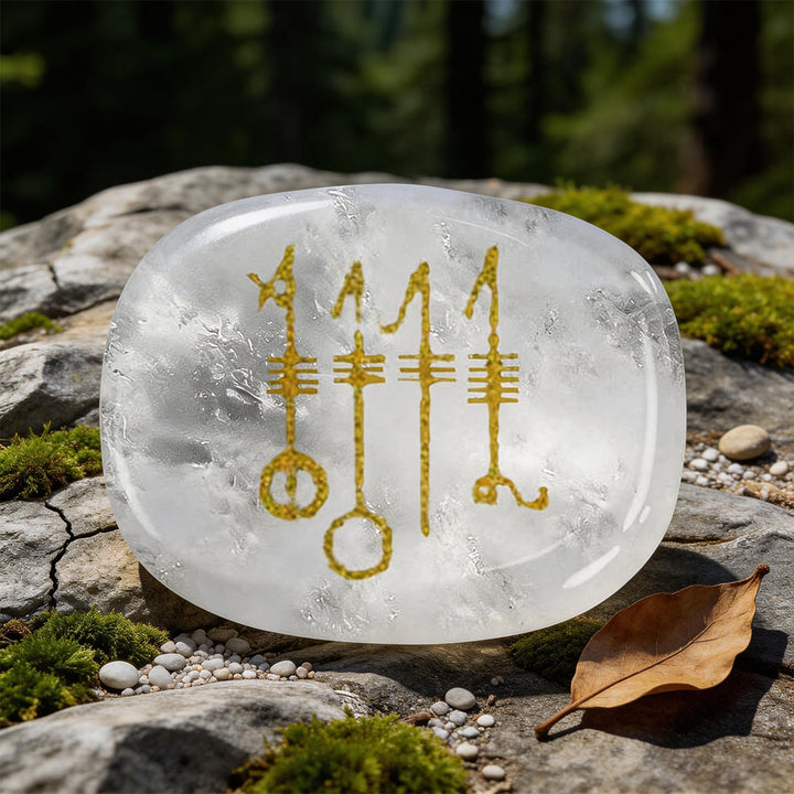 WorldNorse Viking Svefnthorn Restful Peace Rune Crystal Decor - Klarer Quarz - image 5