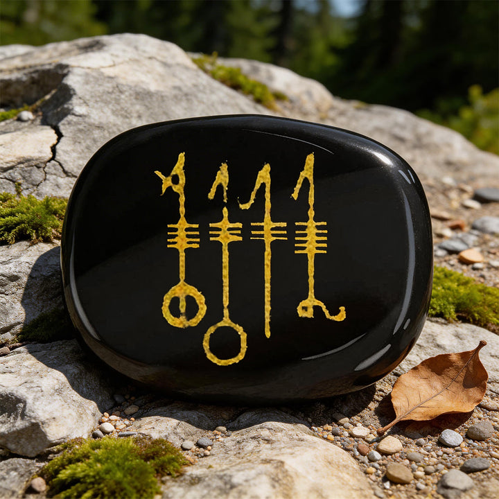WorldNorse Viking Svefnthorn Restful Peace Rune Crystal Decor - Schwarzer Obsidian - image 7