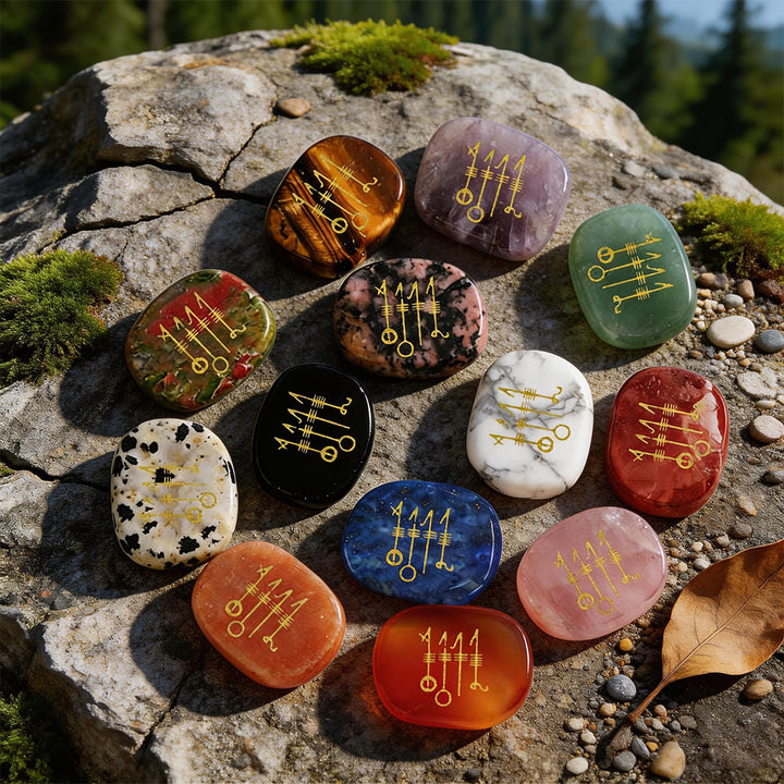 WorldNorse Viking Svefnthorn Restful Peace Rune Crystal Decor - Komplettes Set (16 Teile) - image 0