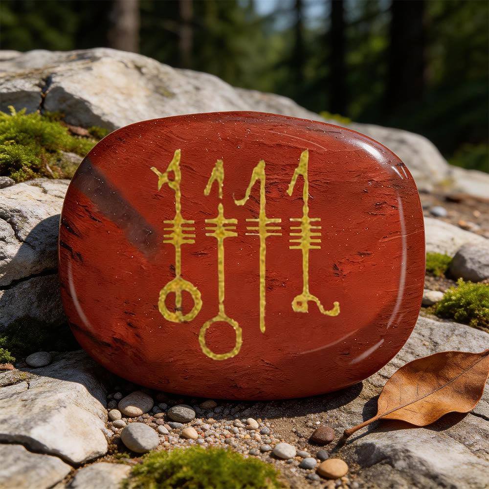 WorldNorse Viking Svefnthorn Restful Peace Rune Crystal Decor - Roter Jaspis - image 3