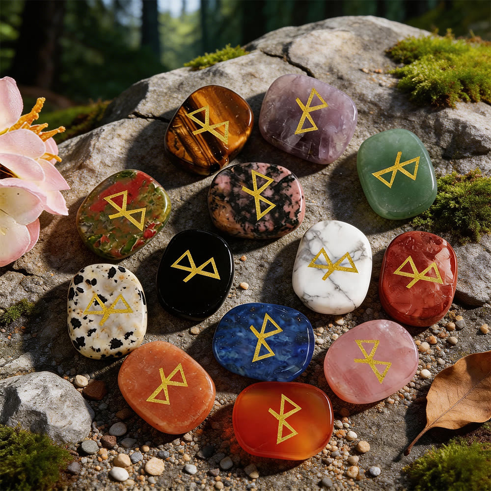 WorldNorse Heilungs- Rune Vitalitätskristall-Dekor - Komplettes Set (16 Teile) - image 0