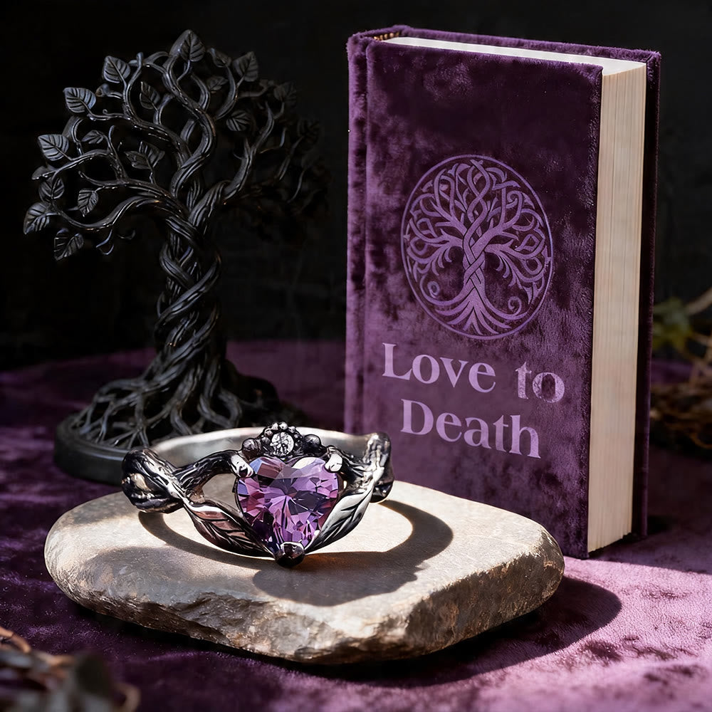 WorldNorse Liebe bis zum Tod Herz Amethyst Ring - image 4
