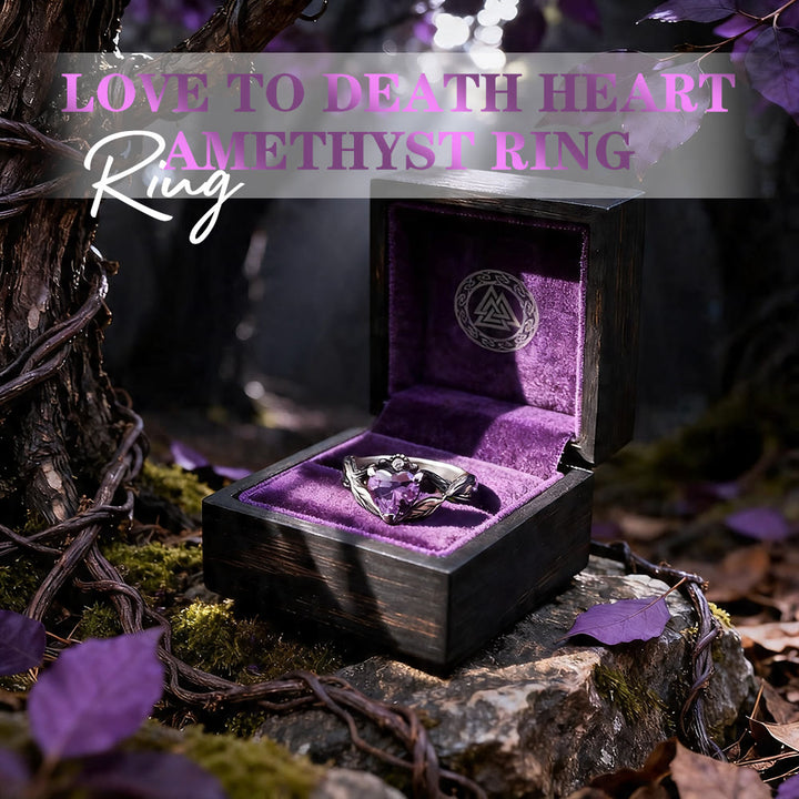 WorldNorse Liebe bis zum Tod Herz Amethyst Ring - image 2