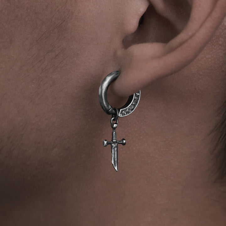 WorldNorse Handgefertigte Wikingerschwert-Ohrhänger aus 925er Silber - image 1