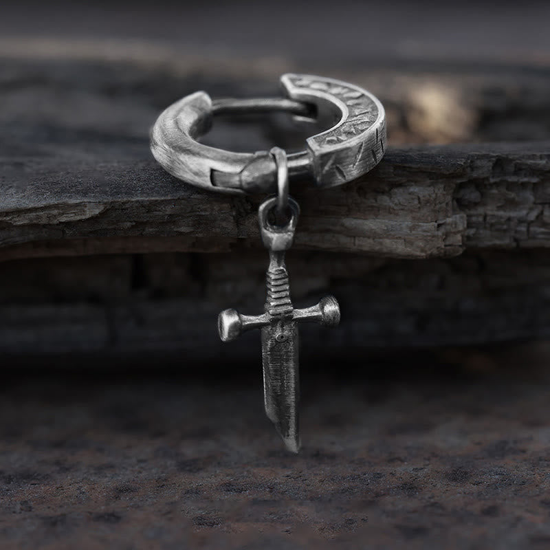 WorldNorse Handgefertigte Wikingerschwert-Ohrhänger aus 925er Silber - image 2