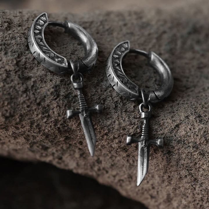 WorldNorse Handgefertigte Wikingerschwert-Ohrhänger aus 925er Silber - Ein Paar - image 0