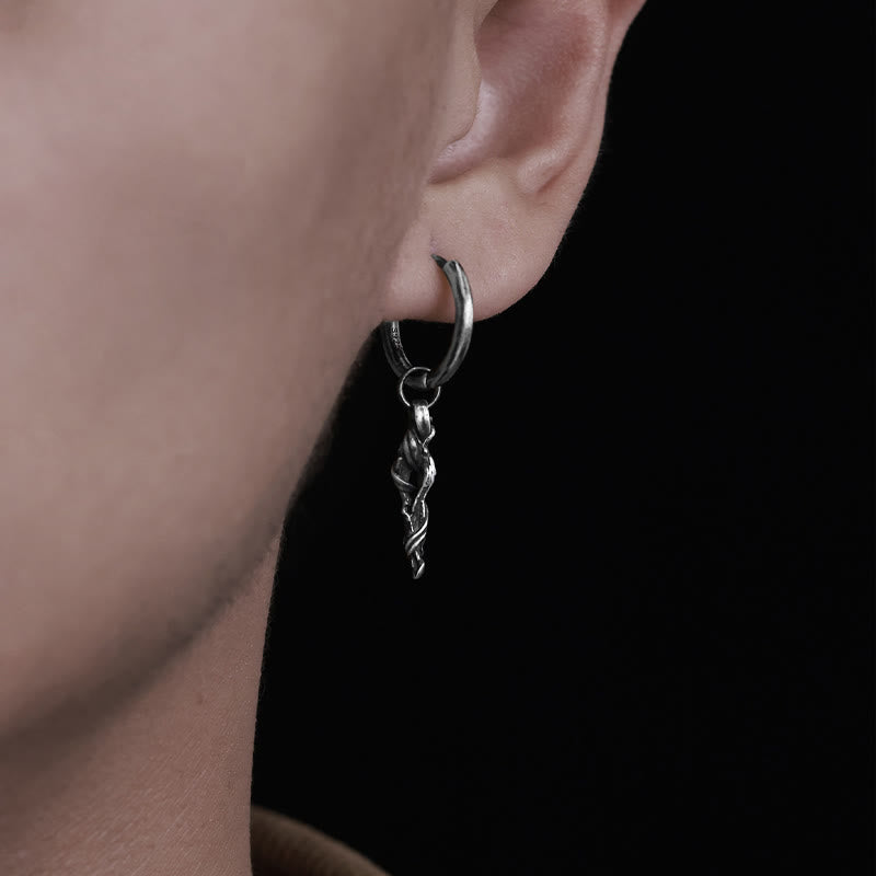 WorldNorse Handgefertigte Ohrringe aus 999er Silber mit antiker Holzspiralstruktur - image 7