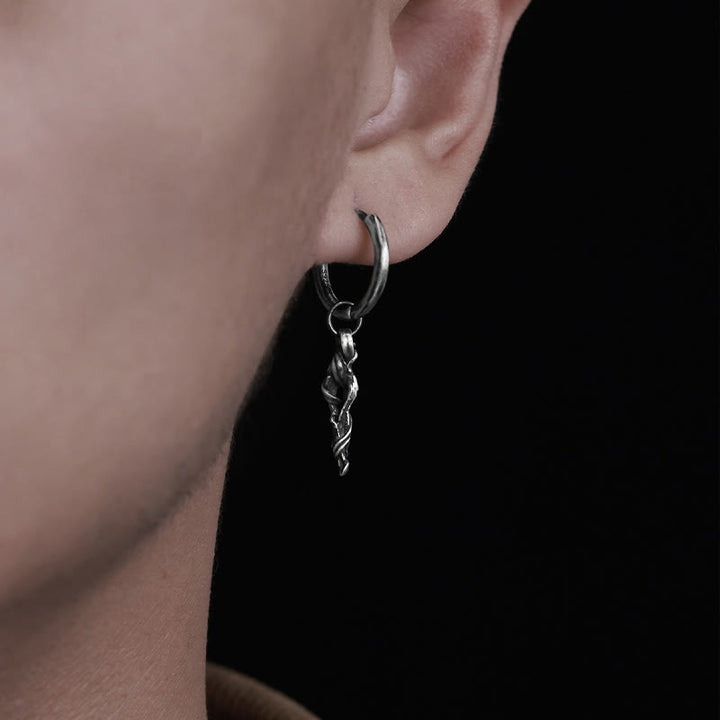WorldNorse Handgefertigte Ohrringe aus 999er Silber mit antiker Holzspiralstruktur - image 7