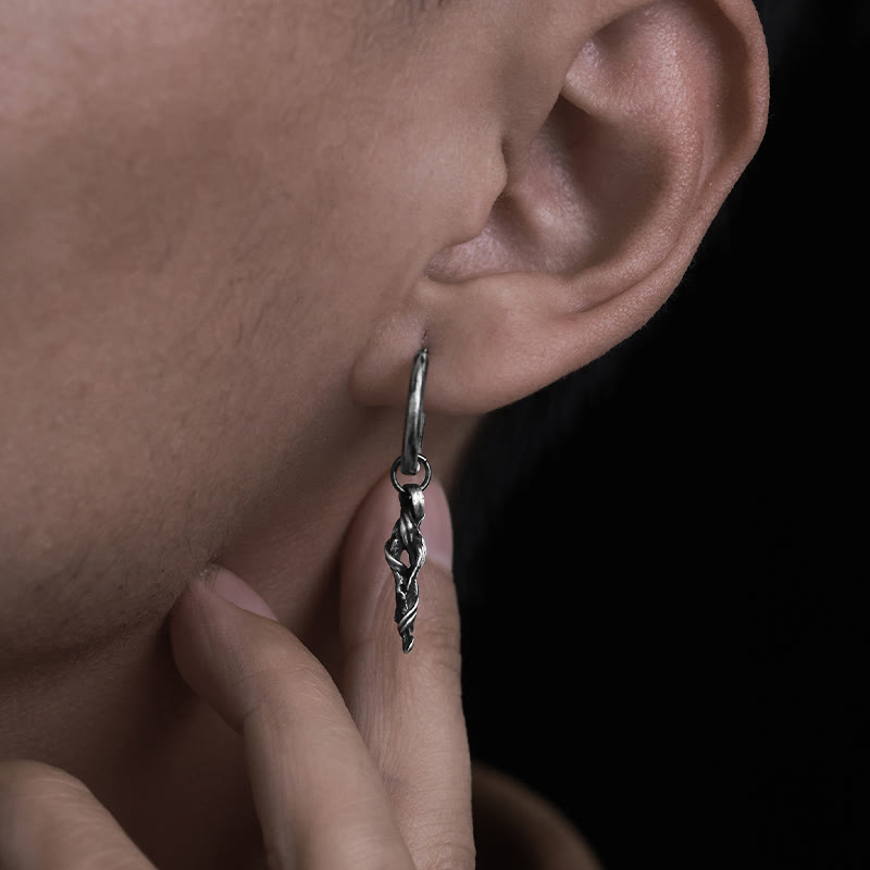 WorldNorse Handgefertigte Ohrringe aus 999er Silber mit antiker Holzspiralstruktur - image 6