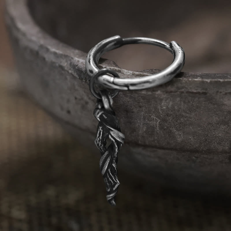 WorldNorse Handgefertigte Ohrringe aus 999er Silber mit antiker Holzspiralstruktur - image 5