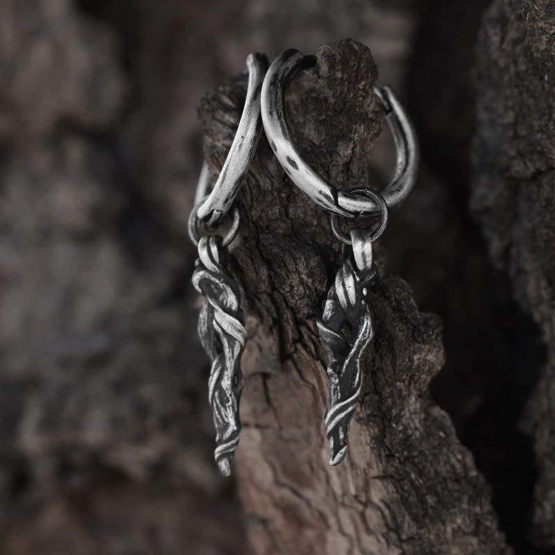WorldNorse Handgefertigte Ohrringe aus 999er Silber mit antiker Holzspiralstruktur - image 3