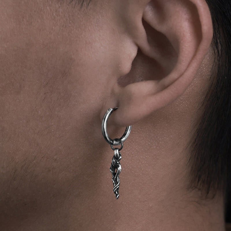 WorldNorse Handgefertigte Ohrringe aus 999er Silber mit antiker Holzspiralstruktur - image 1