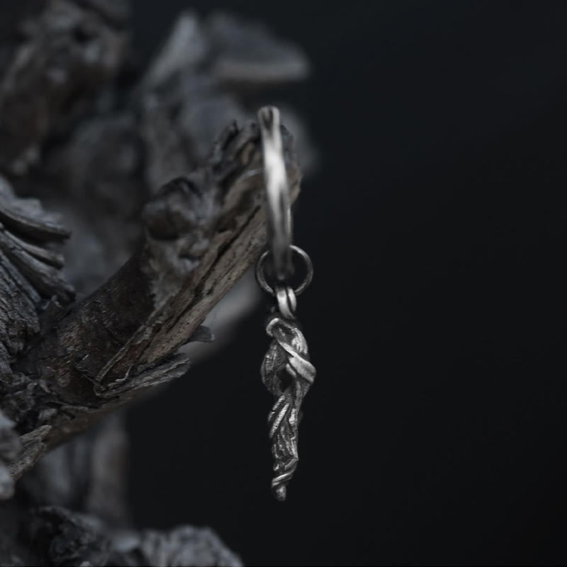 WorldNorse Handgefertigte Ohrringe aus 999er Silber mit antiker Holzspiralstruktur - image 4