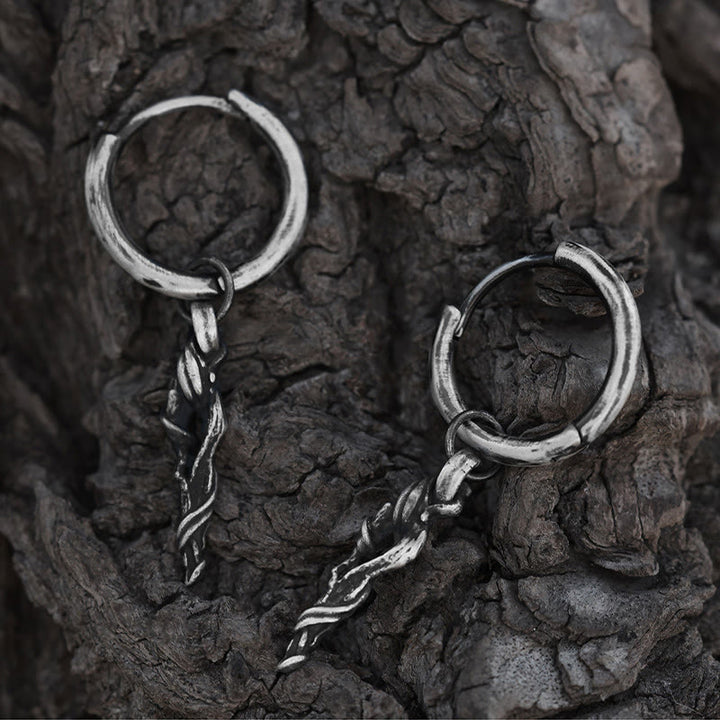 WorldNorse Handgefertigte Ohrringe aus 999er Silber mit antiker Holzspiralstruktur - image 2