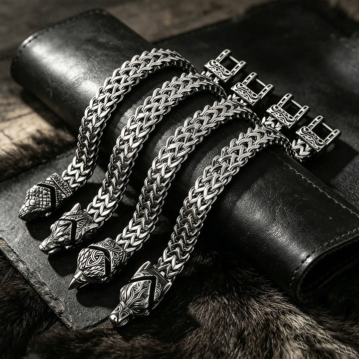 WorldNorse Punk Wolf mit Raven Edelstahlarmband - image 11