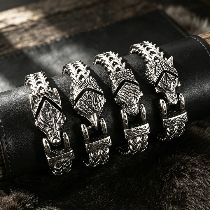 WorldNorse Punk Wolf mit Raven Edelstahlarmband - image 9