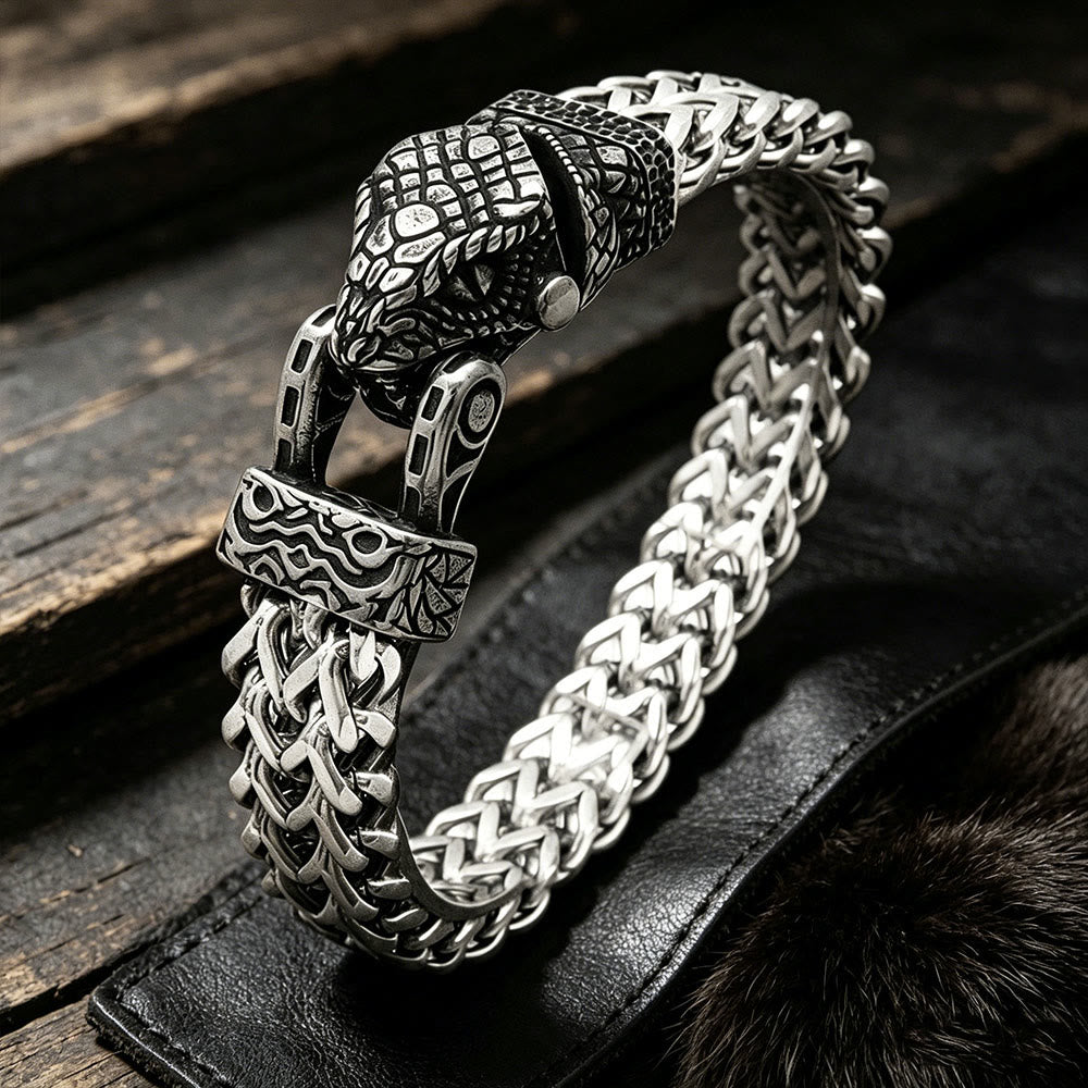 WorldNorse Punk Wolf mit Raven Edelstahlarmband - Jormungandr - 24cm - image 7