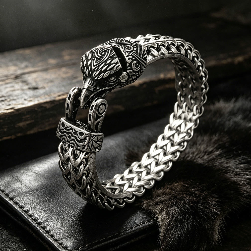 WorldNorse Punk Wolf mit Raven Edelstahlarmband - Raven - 24cm - image 5