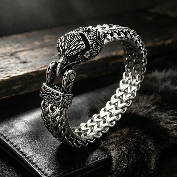 WorldNorse Punk Wolf mit Raven Edelstahlarmband - Raven - 24cm - image 5