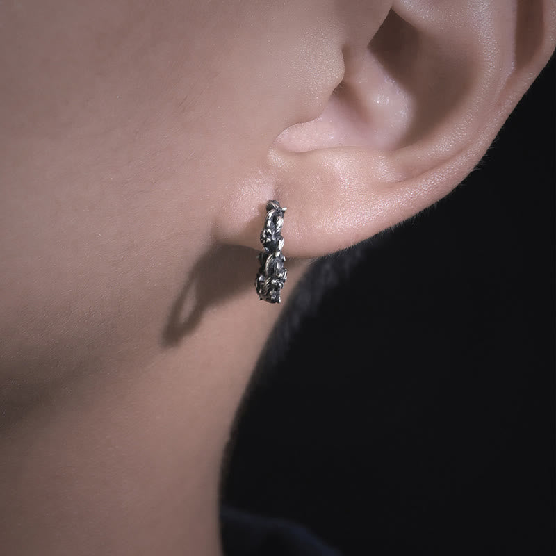 WorldNorse Handgefertigte Ohrringe aus 925er Silber mit dornigem Blütenkranz - image 8