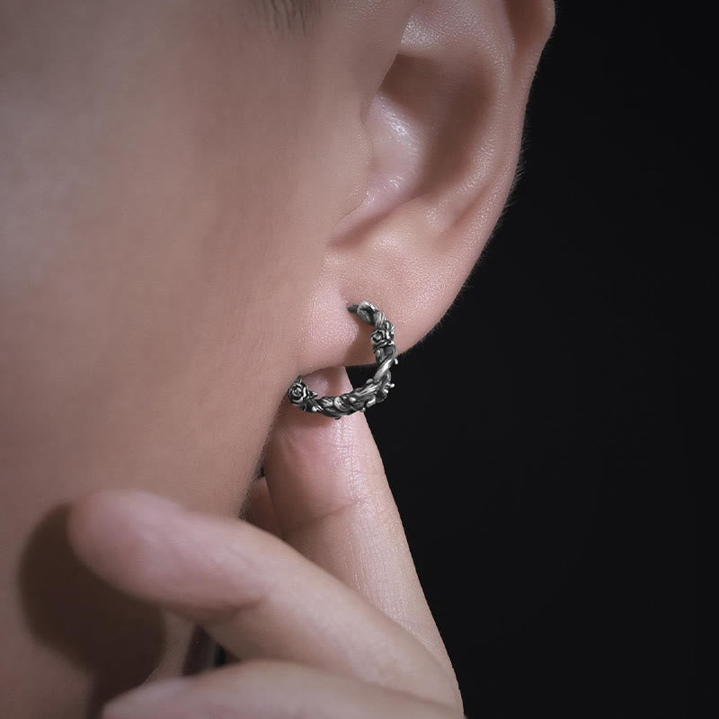 WorldNorse Handgefertigte Ohrringe aus 925er Silber mit dornigem Blütenkranz - image 7